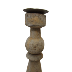 Świecznik drewniany w starym stylu 40cm